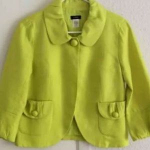 Pistachio Linen Tulip Jacket - sz 6